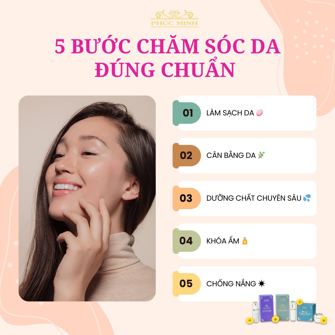 5 BƯỚC CHĂM SÓC DA ĐÚNG CHUẨN ĐỂ LUÔN RẠNG RỠ!